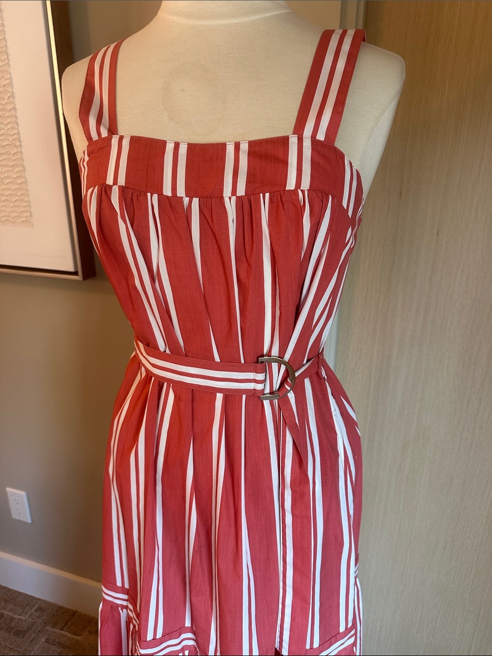 Elan Pink-Red Striped Summer Dress - Picture 6 of 9